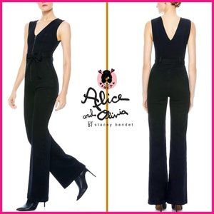 *Like New* Alice + Olivia Women Black Jean Sleeveless Jumpsuit, Size 29